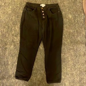 Button-fly Black Skinny Jeans/Pants